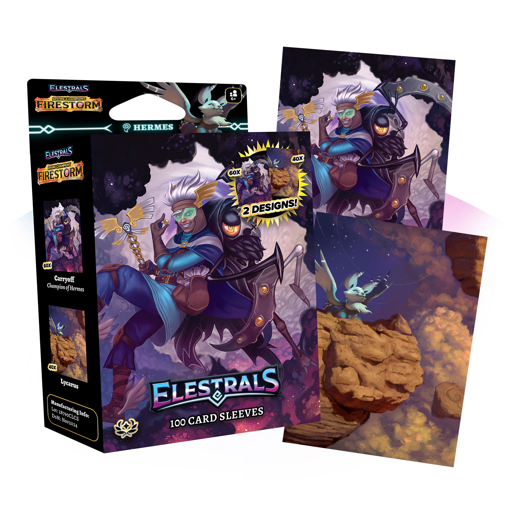 Elestrals TCG: Carryoff Champion of Hermes Card Sleeves Elestrals TCG: Carryoff Champion of Hermes Card Sleeves