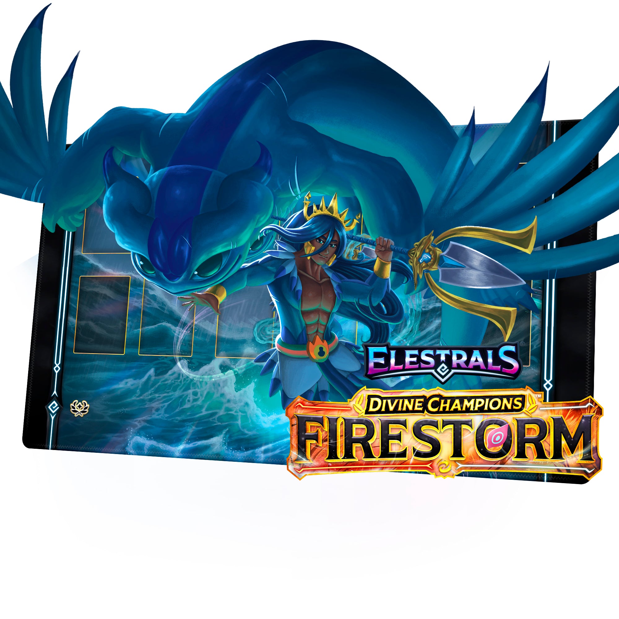 Firestorm Majesea Champion of Poseidon Playmat
